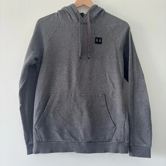 Men's Under Armour Charcoal Drawstring Hoodie w/ Large Front Pocket Size S - Picture 2 of 9